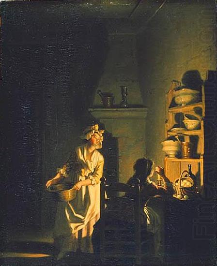 Testing Eggs. Interior of a Kitchen, pehr hillestrom